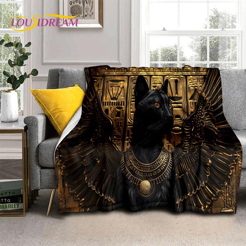 2025 Ancient Egypt Death Anubis Pharaoh Horus Mythology Soft Blanket,Soft Throw Blanket for Home Bedroom Bed Sofa Cover Child