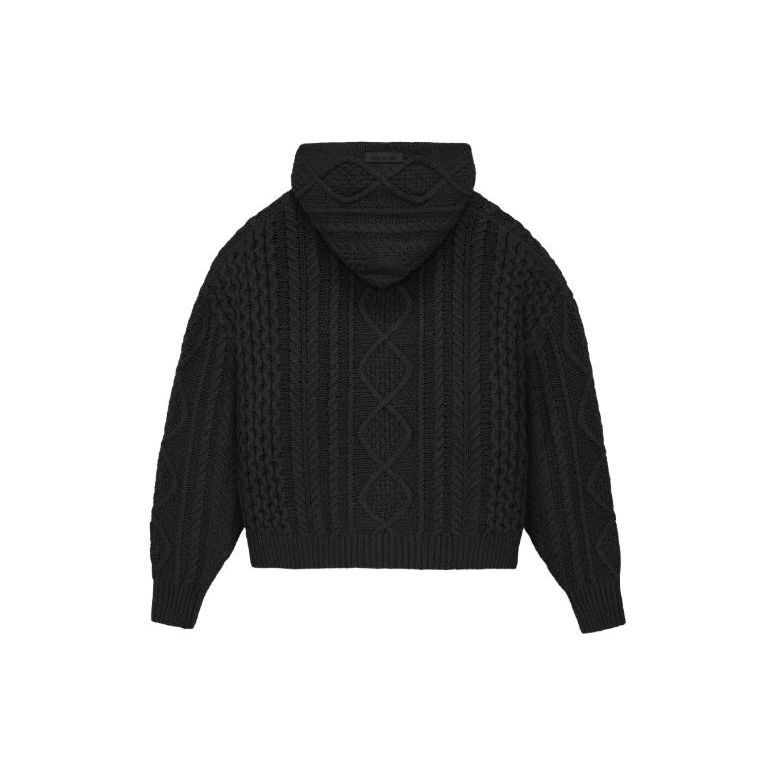 Fear of God Толстовка с капюшоном Essentials Cable Knit, темно-черные мужские топы 192BT234390F