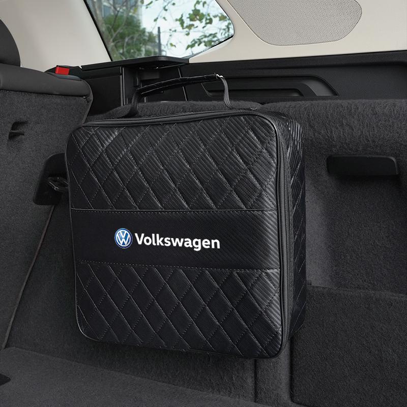 lijk1 Car Leather Storage Bag High-capacity Auto Trunk Handbag For Volkswagen VW GTI Polo Golf Passat Tiguan Arteon Touareg CC Taigo