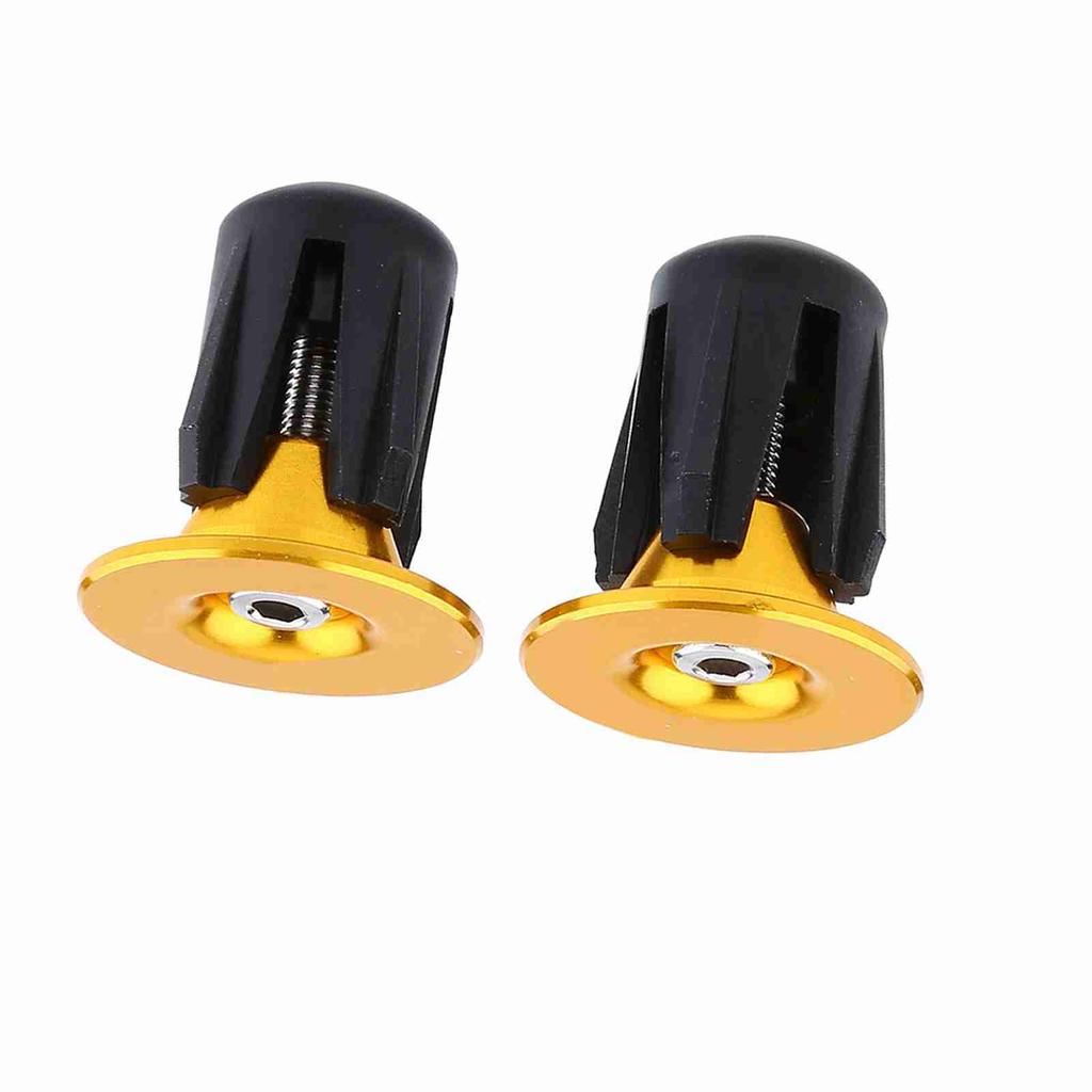 2 шт. цветные алюминиевые велосипедные рули, ручки, заглушки, колпачки (Золото)