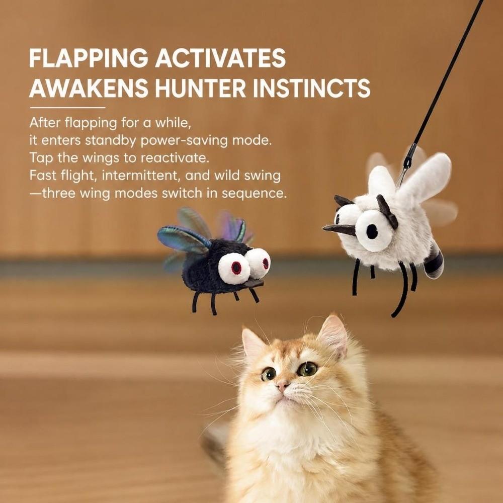 Rechargeable Flapping Insect Toy Fly/Cockroach Shape Interactive Cat Toy Indoor Cats
