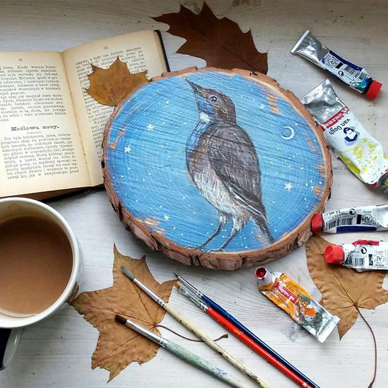 Natural Round Wooden Slice Cup Mat Coaster Tea Coffee Mug Drinks Holder Decor