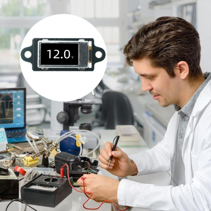 Panel Mount Voltmeter with Screen for Battery Review, Small Reader for Power Supply Service and DIY Electronics Tasks
