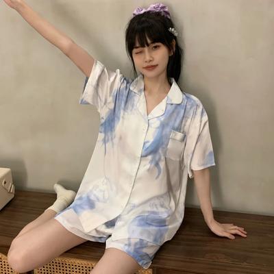 Корейские Ins свежие литературные художественные принты женские пижамы французская романтическая эстетика цветная пижама новые летние домашние гостиные