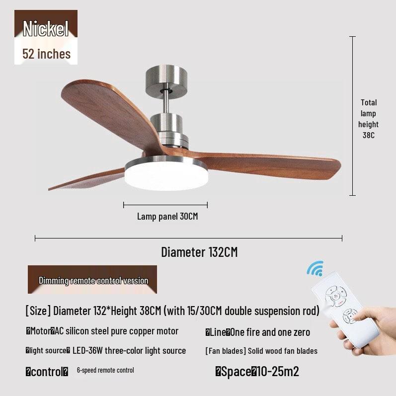 Французский потолочный вентилятор из массива дерева в стиле середины века для дома и ресторана