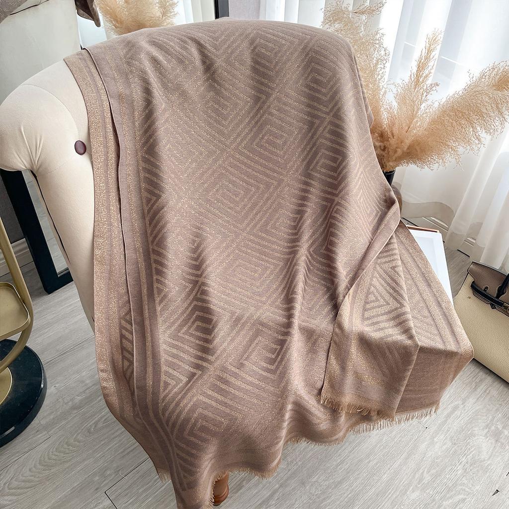 Весенне-осенний тонкий шарф Двусторонний шарф из имитации кашемира Женская шаль на четыре сезона Чувство стиля Теплый Универсальный