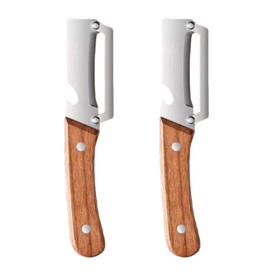 2Pcs Multifunctional Vegetable Ergonomic Peeler Peeler Stainless Wooden Handle Steel Blade Kitchen