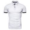 Men's Solid Color Polo Shirt Short-Sleeved Slim Fit Casual Summer Button Up T Shirt