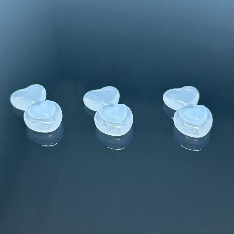 10 шт. Силиконовые лифтеры для серег в форме сердца Застежки-сердечки для серег-пусетов и отвисших мочек Удобные Надежные Сменные детали