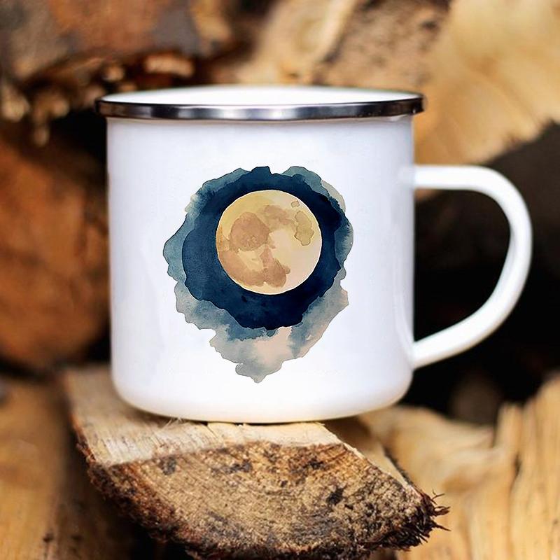 Happy Camping Enamel Cups Friends Original Mugs Coffee Cups to Sublimate Drinkware Unusual Tea Cup Personalized Mug Beer Cupshe