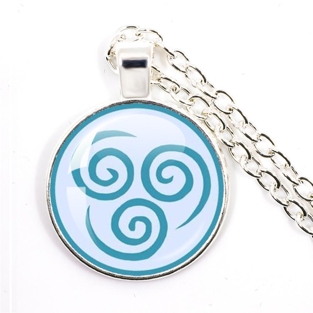 Anime The Last Airbender Fire And Water Tribe Elements Of Water Earth Fire And Air Dome Glass Cabochon Necklace Gift