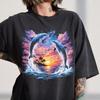 Футболка Dolphins 90-х, Винтажная футболка с морскими животными, Ретро футболка с океаном, Футболка для ностальгии