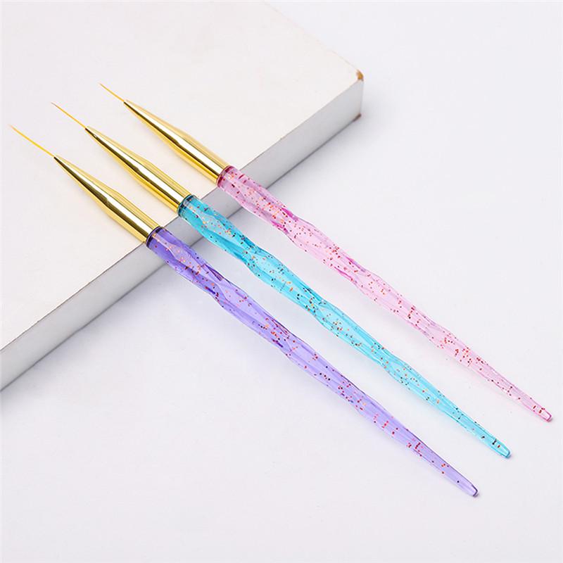 3 шт. Инструмент для маникюра Светотерапия Ручка для вытягивания 3 палочки Цветной пластик Кисть для цвета Ручка для прорисовки контура