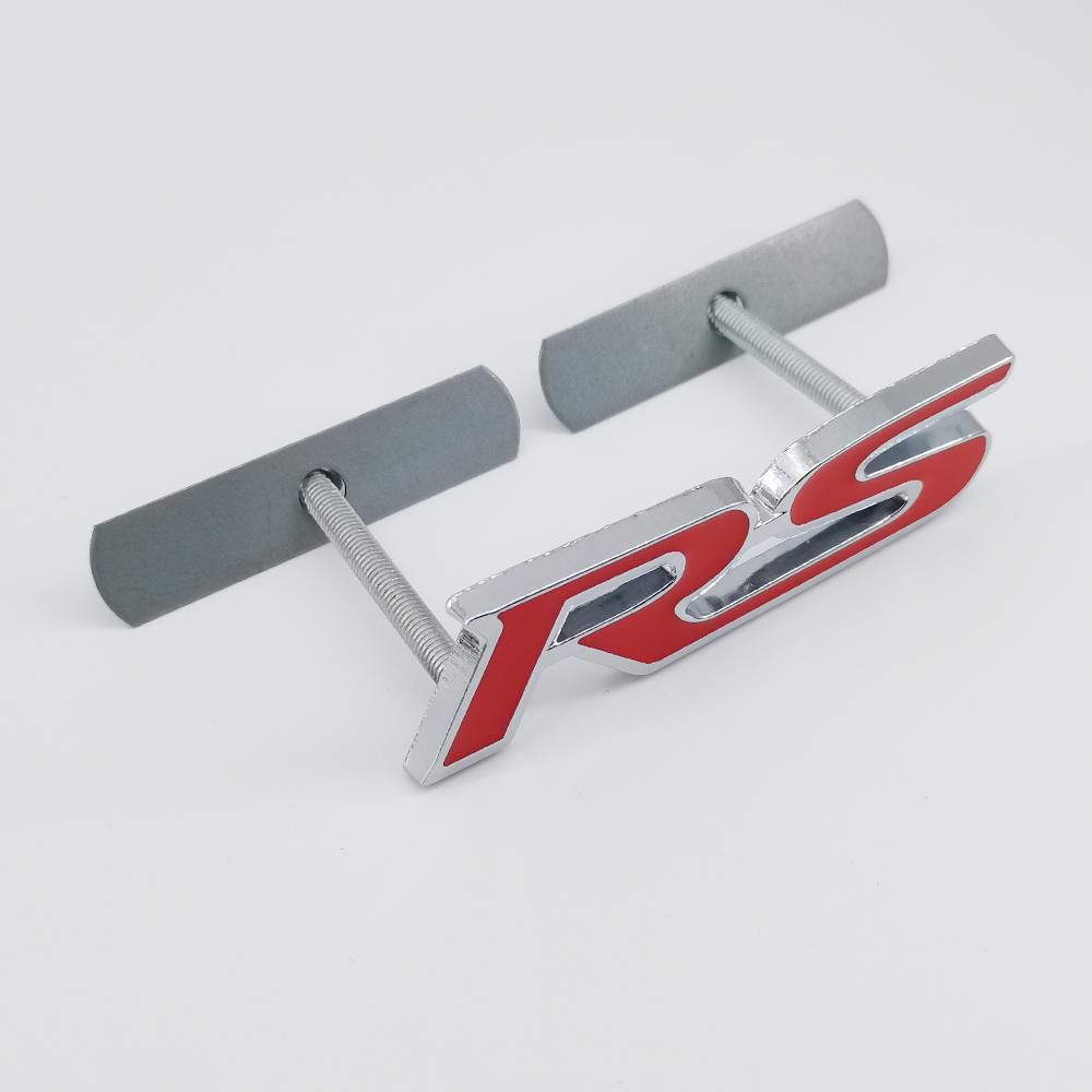 3D Metal Logo RS Emblem Letters Car Front Grille Badge Rear Trunk Sticker For Honda Civic City Fit Shuttle Jazz Car Acceessories
