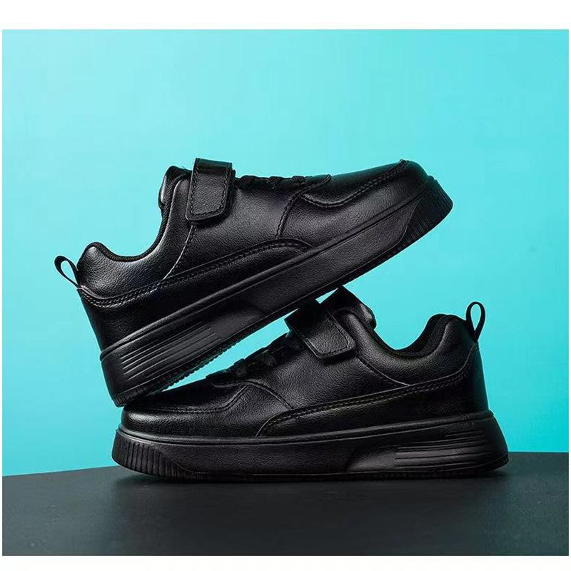 Детские маленькие белые туфли, экспортные кеды, весна-осень 2025, нескользящие, маленькие черные туфли, студенческие, кожаные, водонепроницаемые и нескользящие, спо