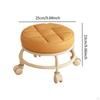 Low Roller Seat Rolling Stool Modern Sturdy PU Leather with Swivel Caster for Garage Porch