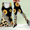 Leopard Print and Flowers Print Yoga Outfit for Women Fashion Workout Leggings Fitness Sports Casual Yoga Set Sports Suit