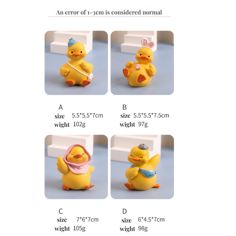 Cute MOMO Duck Resin Decoration Little Yellow Duck Cartoon Gift Creative Home Decoration Car Decoration, Desktop Decoration Small Gift