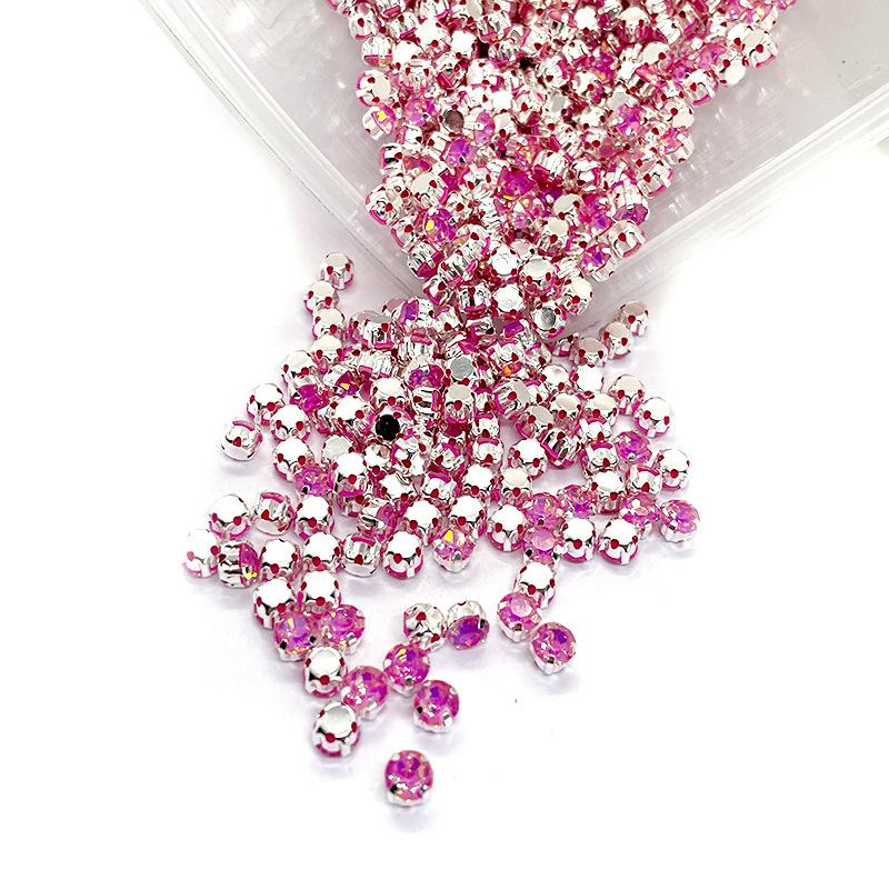 Glass Four Claw Single Claw Drill Mocha Protein Hand-sewn Rhinestone Handmade DIY Wedding Shoes Bags Apparel Accessories Rhinestone Sew On Beads