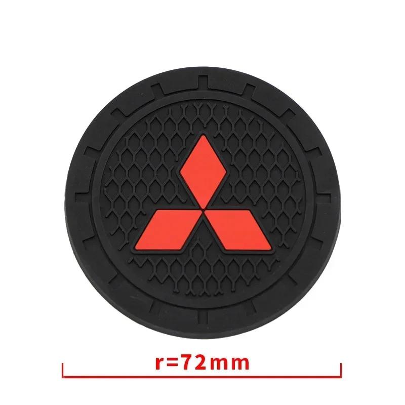 2Pcs Car Interior Accessories Water Cup Coaster Mat for Mitsubishi Outlander Lancer Pajero Interior Decoration Supplies