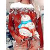 Осень-зима Рождественский узор снеговика Женские футболки с длинным рукавом 3D-принт Уличный хип-хоп женские футболки повседневные топы