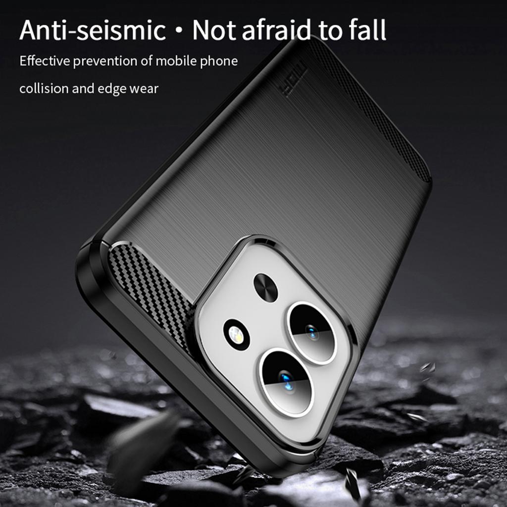 Для Xiaomi Redmi 15C 4G (Глобальный) (171 мм) Задняя крышка MOFI с текстурой шлифованного карбонового волокна, мягкий ТПУ чехол