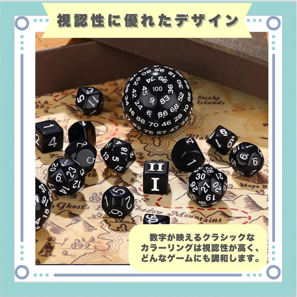 Ideastore 100-гранный кубик, 100-гранный кубик, набор многогранных кубиков, 15 штук (белый)