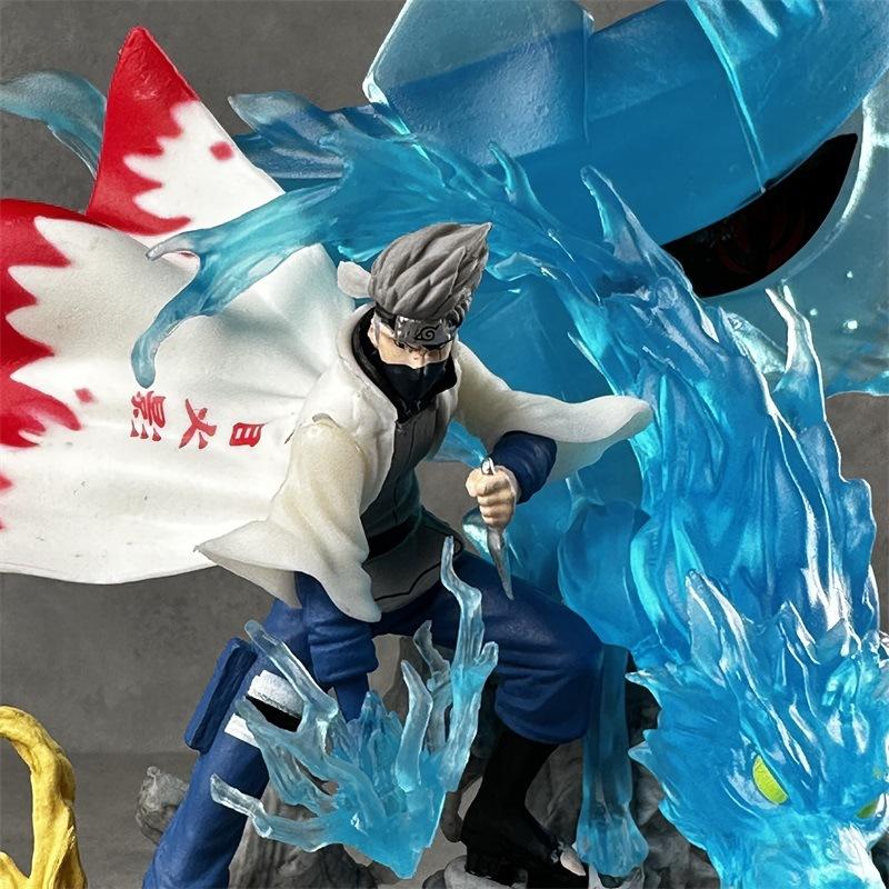 Naruto Shippuden Kakashi Hatake Figure, Sixth Hokage Water Dragon Battle Ver. Collectible Statue, Premium PVC Anime Model for Fans Collection