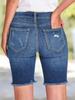 Women's Ripped Skinny Denim Shorts - Stylish Washed Denim, Perfect Fit