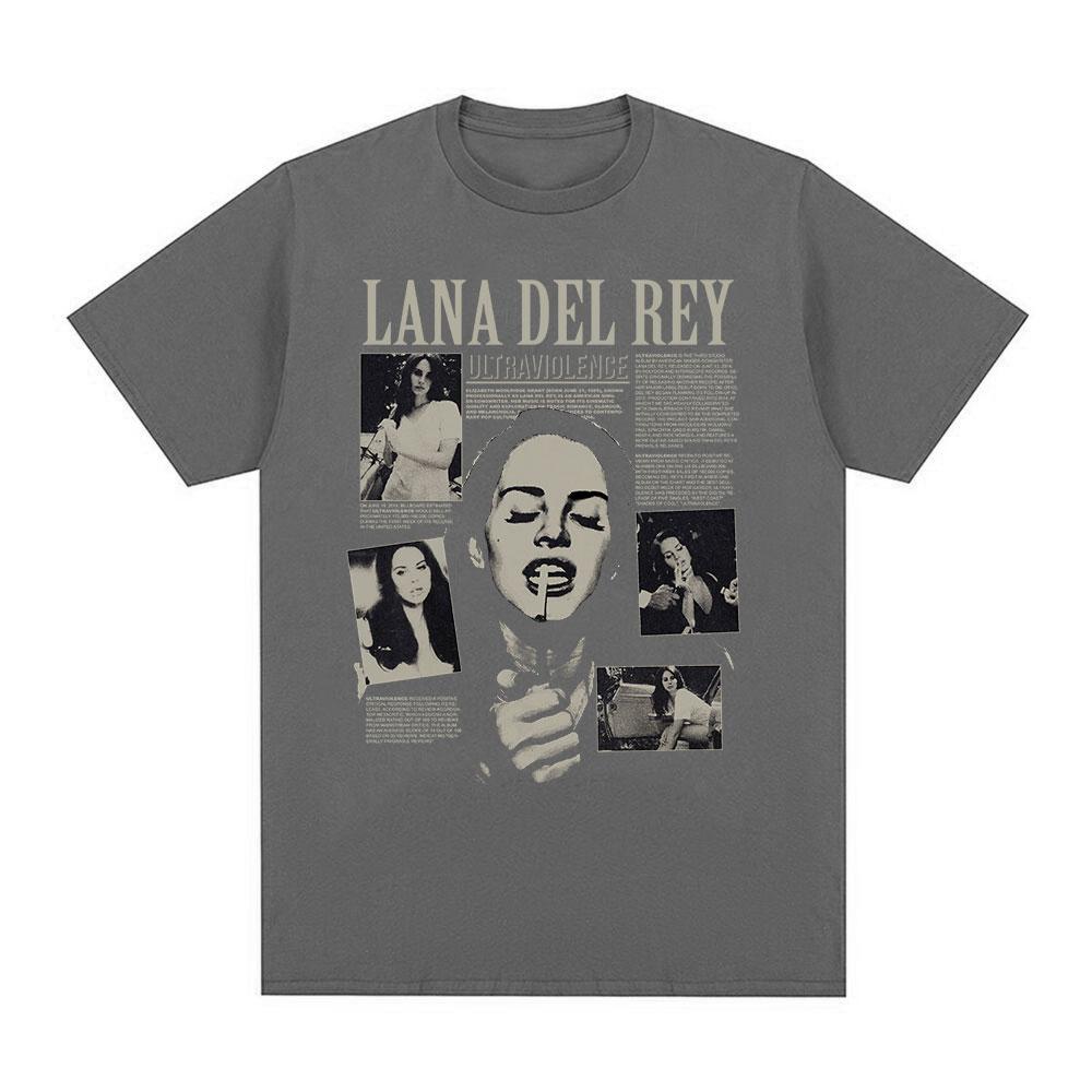Singer Lana Del Rey T Shirt Ultraviolence Music Album TShirt Unisex Unisex Hip Hop Vintage Short Sleeve T Shirts Gothic Streetwear