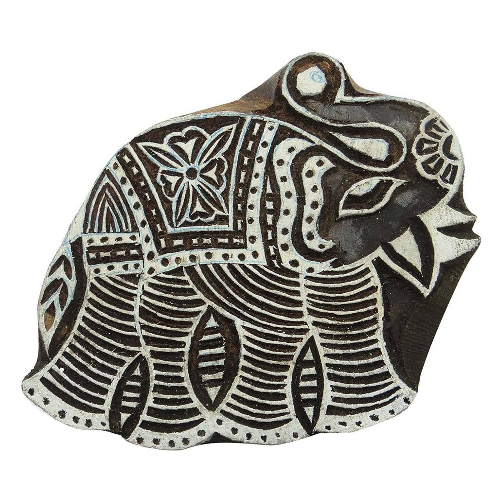 Индийский слон Деревянный блок Искусство ручной работы Деревянный штамп Штамп для вырезок