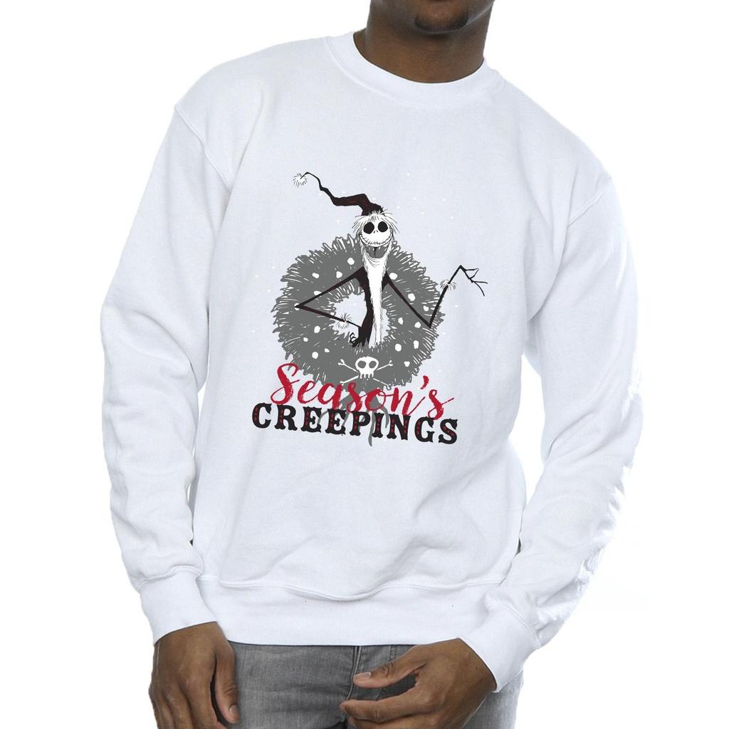Disney Mens The Nightmare Before Christmas Seasons Creepings Wreath Sweatshirt