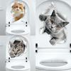 Наклейка на унитаз с изображением мультяшного кота, украшение для ванной комнаты и туалета, водонепроницаемая 3D-самоклеящаяся наклейка на крышку унитаза