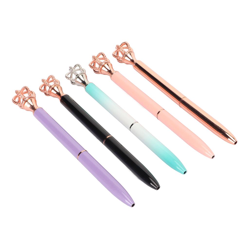 5 шт. шариковая ручка с гальваническим покрытием разных цветов с короной сверху сменный стержень гелевая ручка для учебы