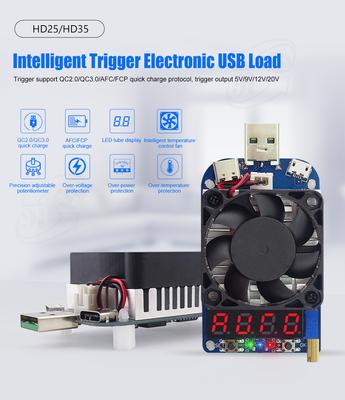 HD35 HD25 Триггер Электронная нагрузка Резистор USB Разряд Тестер аккумулятора 35 Вт для триггера QC2.0/3.0 регулируемое напряжение ток