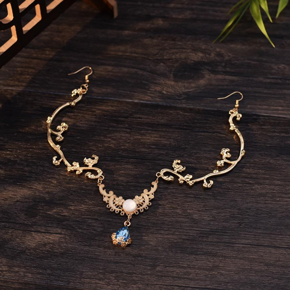 Luxury Crystal Rhinestone Hairband Fairy Hanfu Headdress Starry Shiny Head Chain  Jewelry Gifts