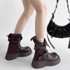 Мода 2025 Осень Мода Ретро Удобные Женские Ботинки Британский Стиль Уличные Ботильоны Новые Дизайнерские Ботинки на Платформе Кожаные Ботинки Женские
