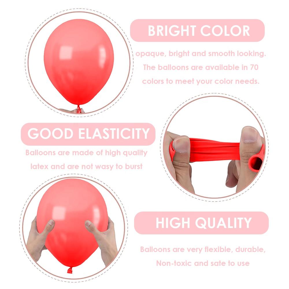 100 Piece Bag 10inch Professional Ballon Happy Birthday Round Matte Assorted Colors Rainbow Latex Balloon Pack of 100