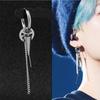 Mens Punk Earrings Korean Stainless Steel Stud Earrings Moon Feather Cross Pendant Rock Guys Hip Hop Unisex Ear Clip