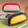 Contrasting Color Minimalist Pen Bag Large Capacity Pencil Case Pencil Pouch  School Supplies