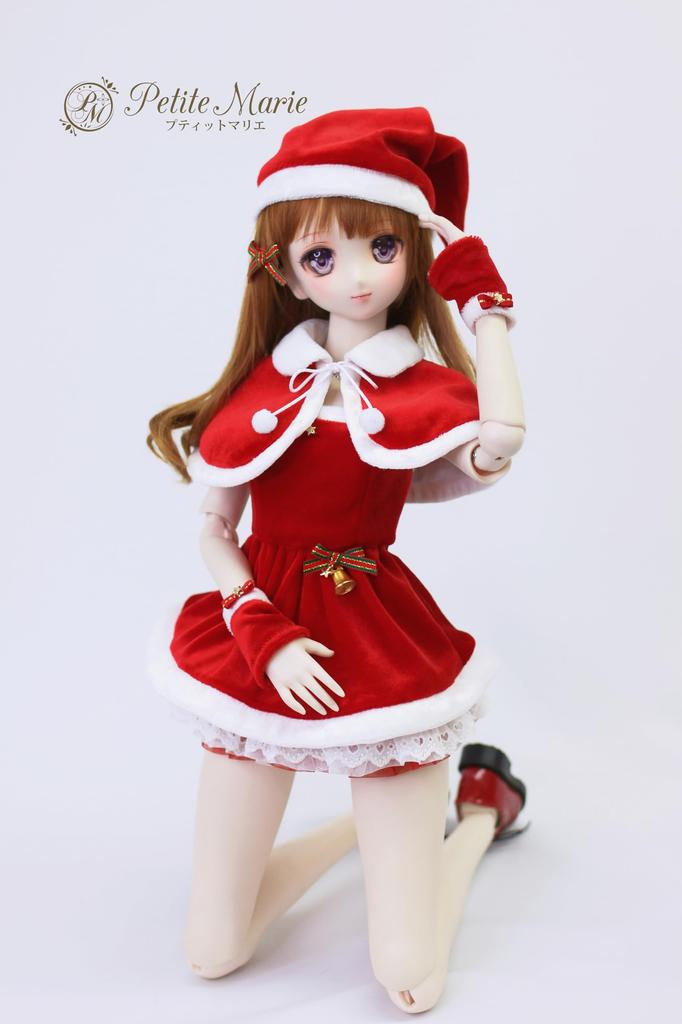 Маленькая Мари Рождественская накидка Красная с белым бархатом Подходит для кукол BJD масштаба Накидка, воротник, материал, 1/3 (60см), [Нет. 0205]