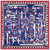 POBING 100% Twill Silk Scarf Women Saddle Melt Print Square Scarves Large Bandana Hijab Female Head Scarf Silk Foulards 130CM