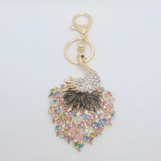 Роскошный автомобильный брелок в форме павлина, красочные инкрустированные стразами брелок для ключей, сумка, сувенир, очаровательные модные аксессуары