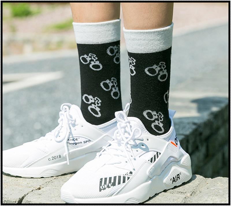 Высококачественные носки из гребенного хлопка с животным принтом, длинные, забавные, счастливые мужские носки, оригинальные носки для скейтборда, повседневные, сумасшедшие носки