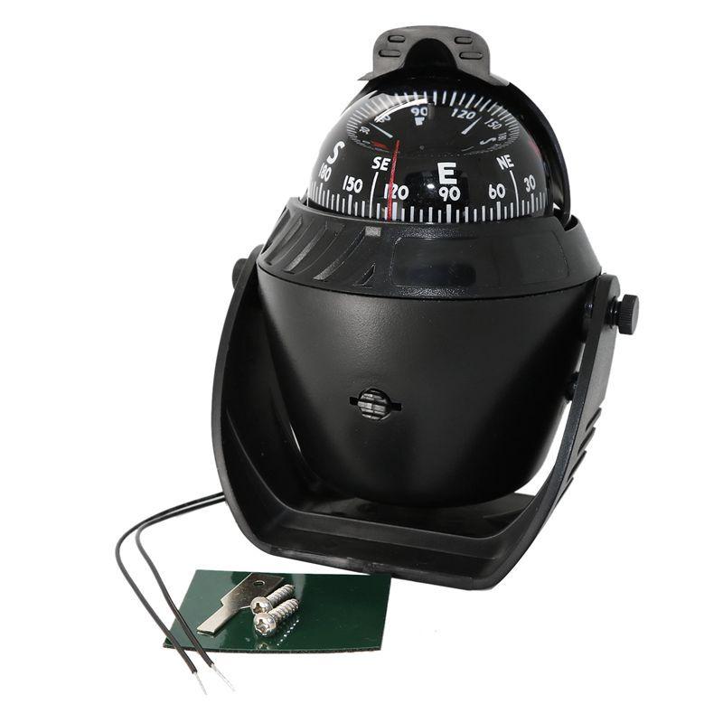 Stable-LC760 Nautical Compass Black Nautical Compass Plastic Nautical Compass LED Accessory For Boats