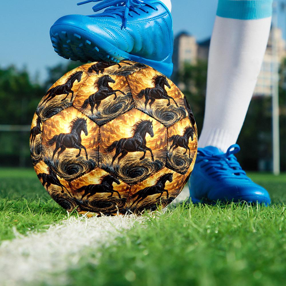 1pc Black Horse Storm Durable Size 5 Soccer Ball Professional Match Training Football Indoor &Outdoor Sports Ball p60183