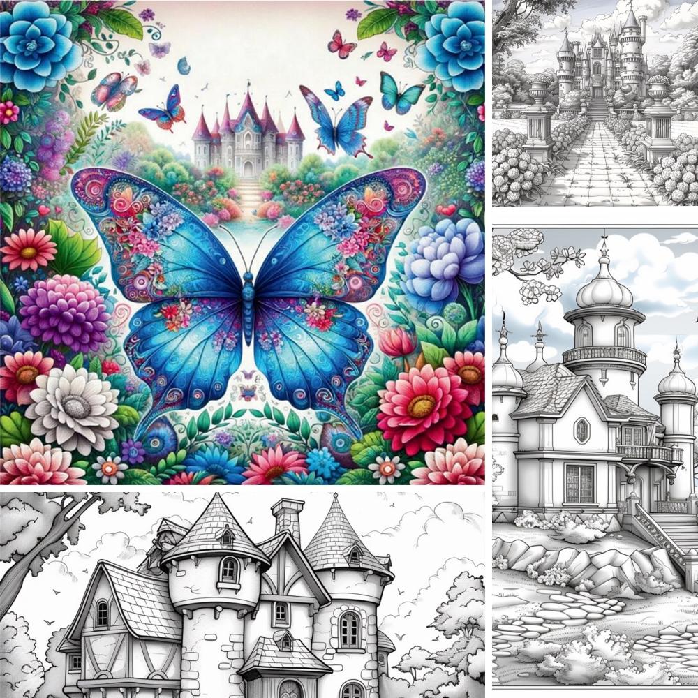 1 шт. Художественная раскраска, оригинальная улучшенная бумага, 70 г/кв. м, 22 шт., раскраски на отдельные страницы, подарок на праздник, день рождения