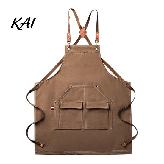 Breathable Artist Apron Waterproof Kitchen with Pockets, Chef Cooking for Men Women, Stain Resistant Cross Back Work Barista, Gardening, Painting