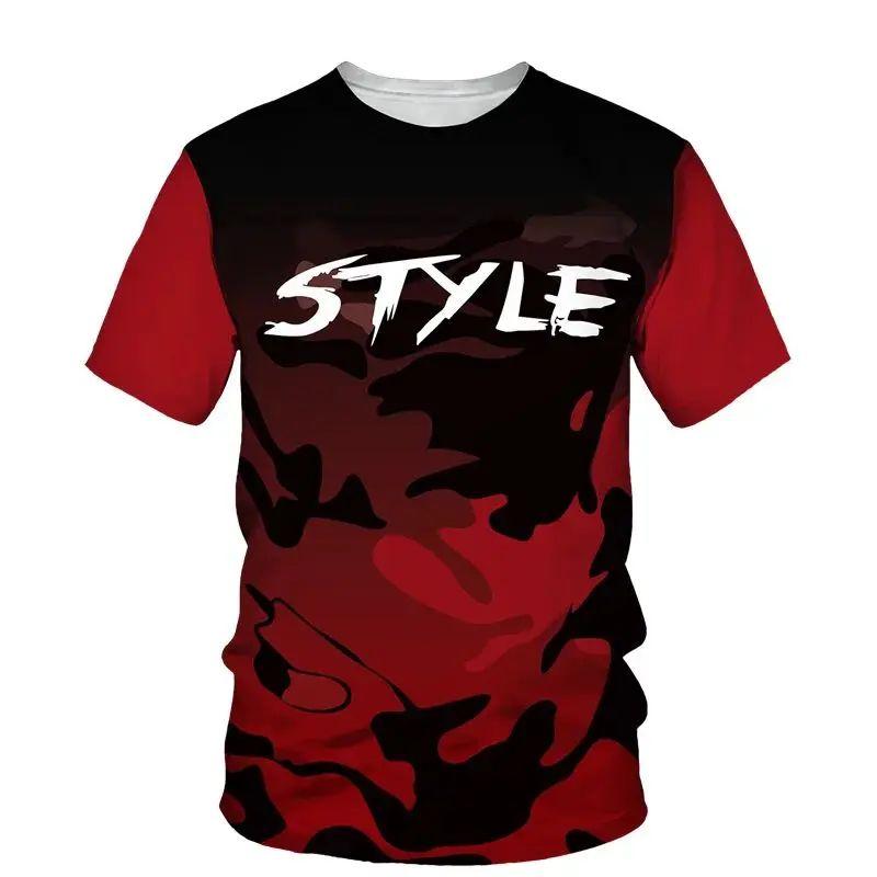 Летняя мужская камуфляжная жесткая повседневная спортивная одежда на открытом воздухе, футболка с 3d принтом, джунгли, с круглым воротником, с коротким рукавом, свободный уличный топ больших размеров
