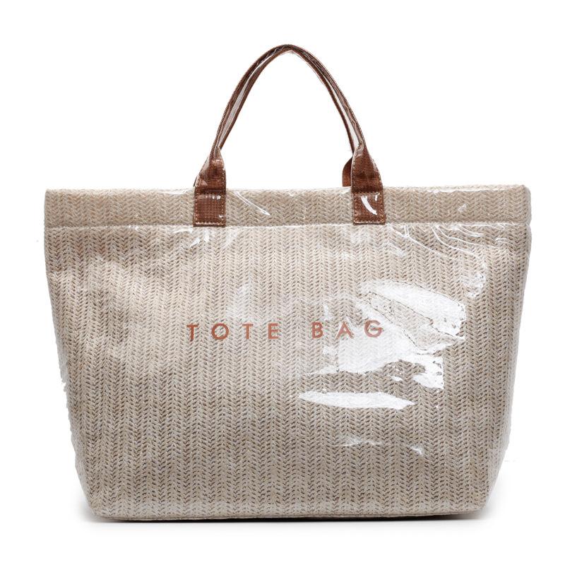 Ручная плетеная сумка женская 2025 лето новая мода повседневная большая вместимость соломенная сумка для поездок на работу сумка через плечо